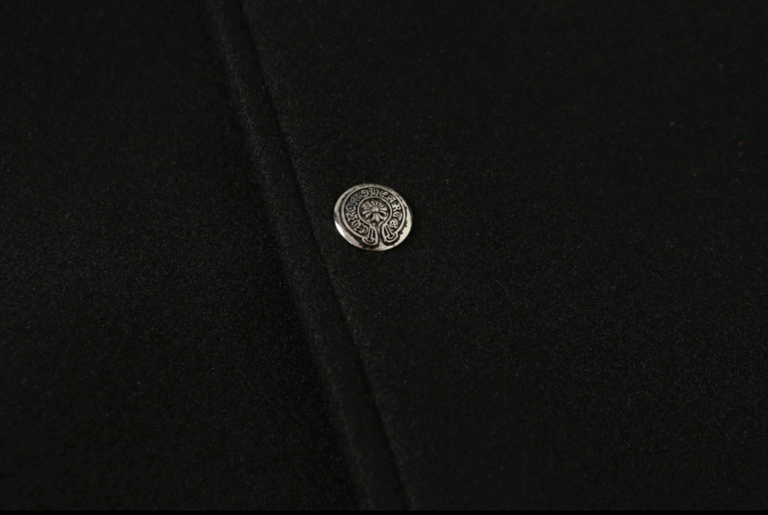 Chrome-Hearts Black White Street Style Baseball Coat 0002