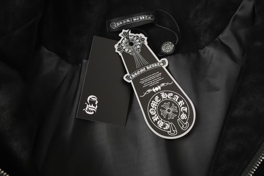 Chrome-Hearts Horseshoe Cross Jacket - Black Street Embroidered Coat 8800