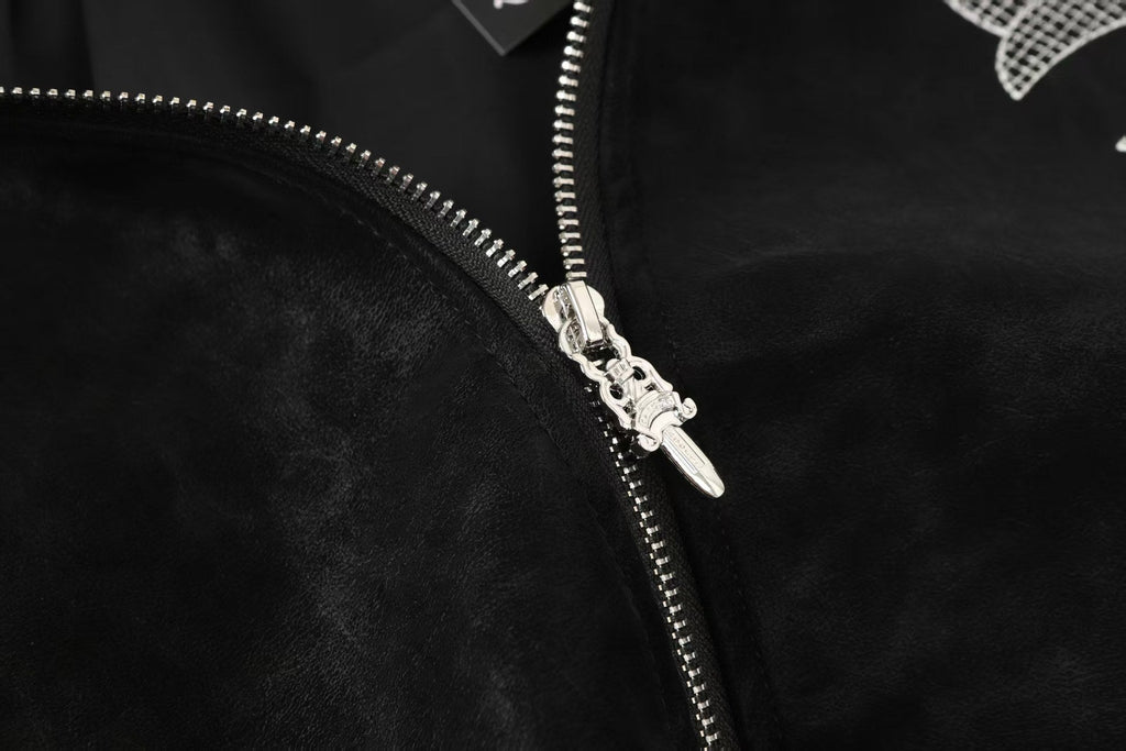Chrome-Hearts Horseshoe Cross Jacket - Black Street Embroidered Coat 8800
