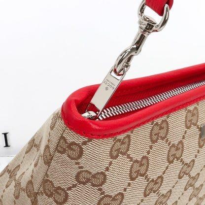 Gucci 2026 Tribeca Large Tote Bag Ebony Red Canvas Leather