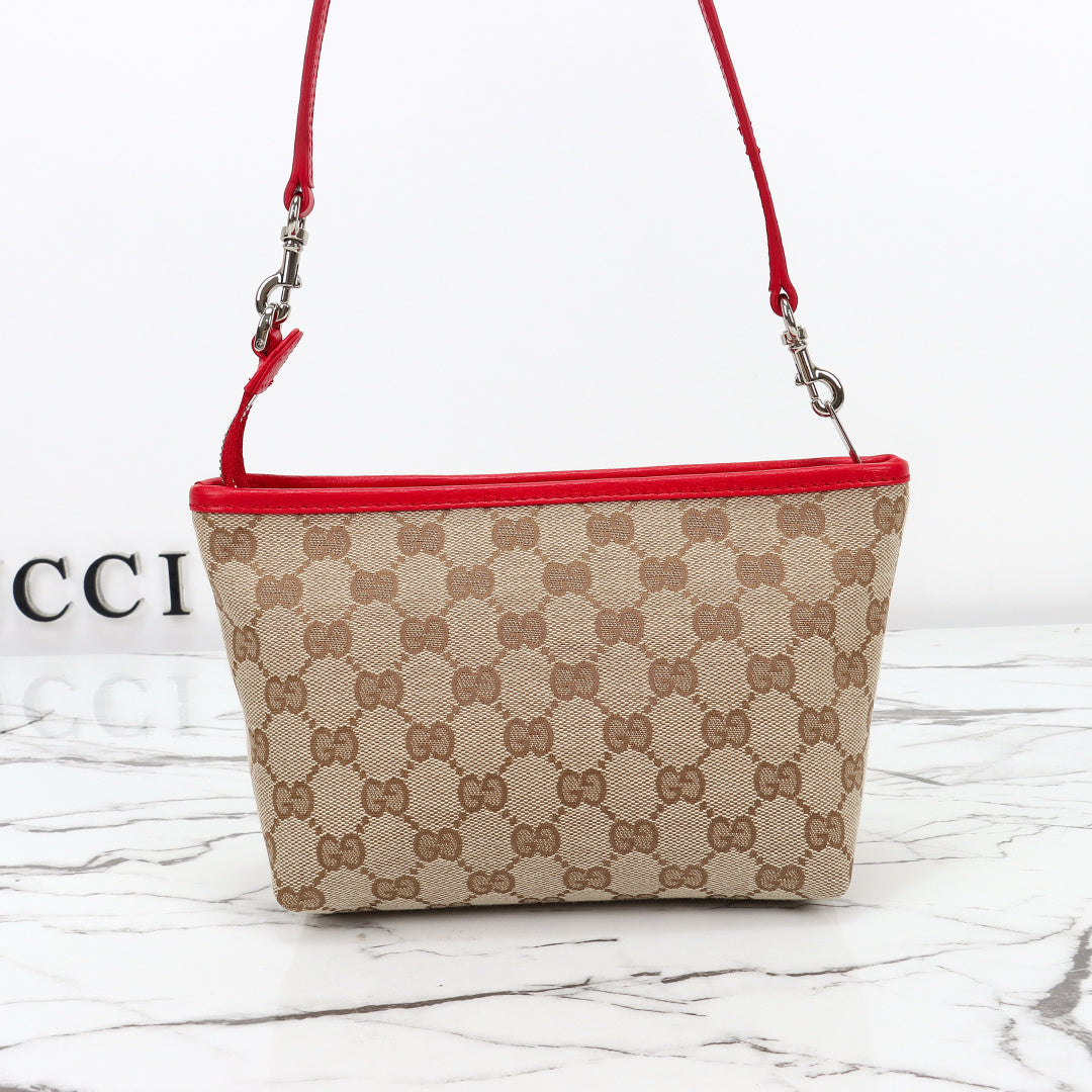 Gucci 2026 Tribeca Large Tote Bag Ebony Red Canvas Leather