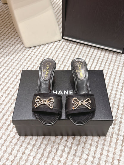 CC 26s Stiletto Sandals 55 Black Leather 652573
