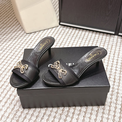 CC 26s Stiletto Sandals 55 Black Leather 652573