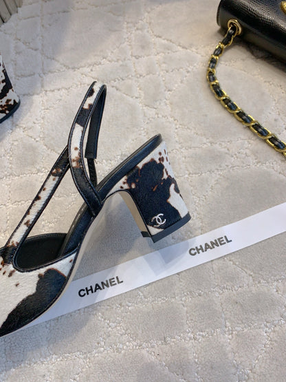 Chanel 2026 Slingback White Brown Black Calfskin 556950