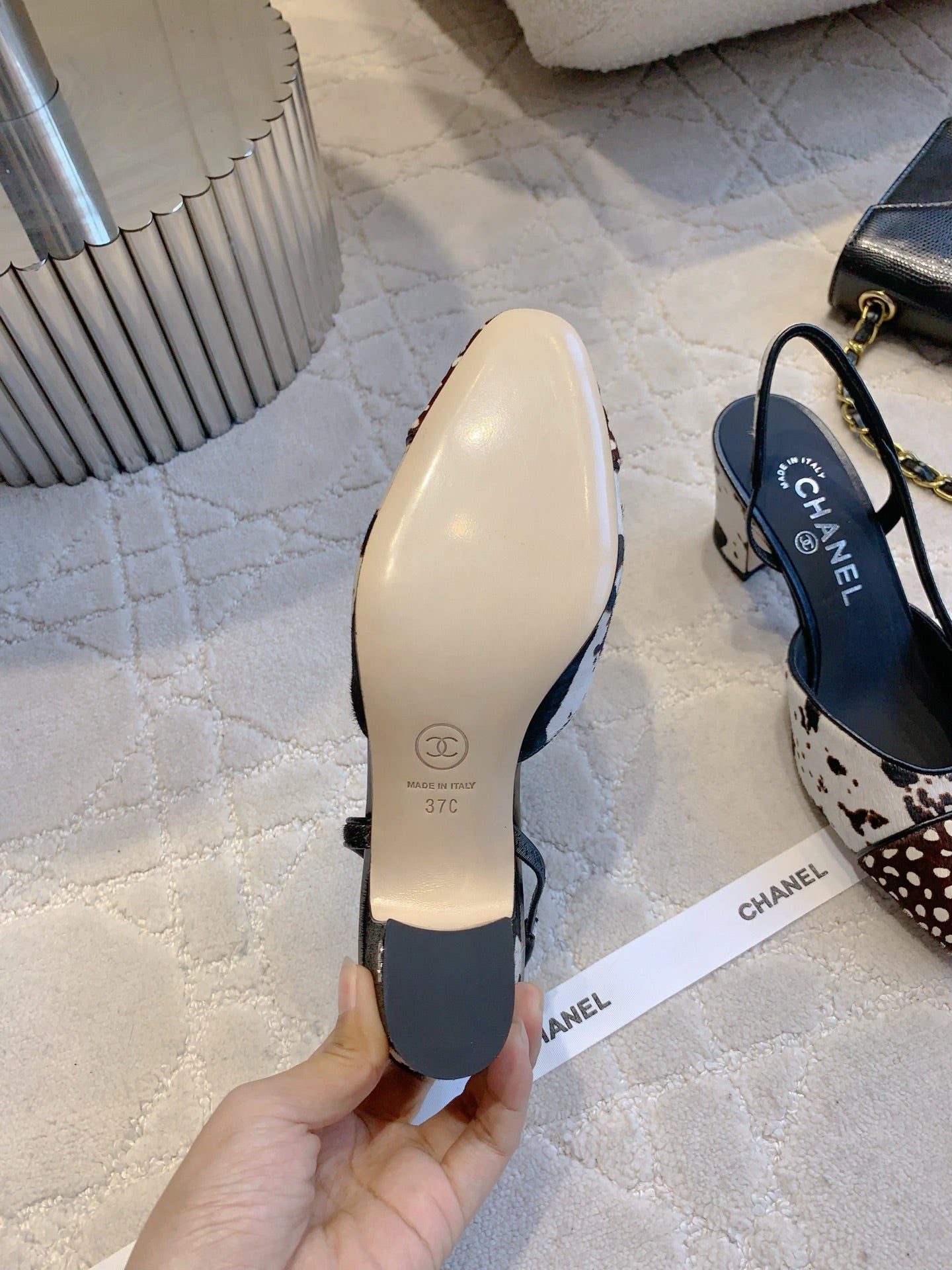 Chanel 2026 Slingback White Brown Black Calfskin 556950