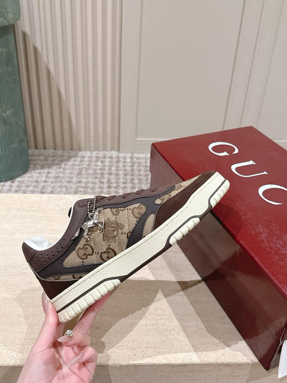 GG 26 Couple Sneakers Brown Beige Cowhide 630705