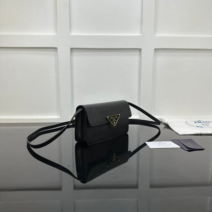 Prada 2026 Embleme Shoulder Bag 24.5cm Calfskin