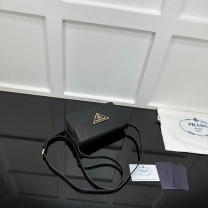 Prada 2026 Embleme Shoulder Bag 24.5cm Calfskin