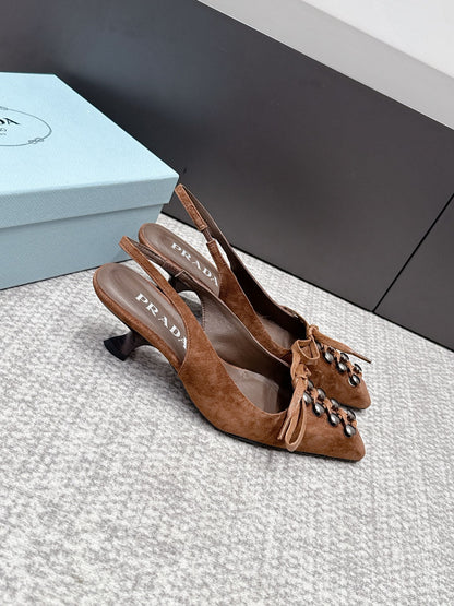 Prada 2026 Slingback 55mm Suede Lambskin 855730