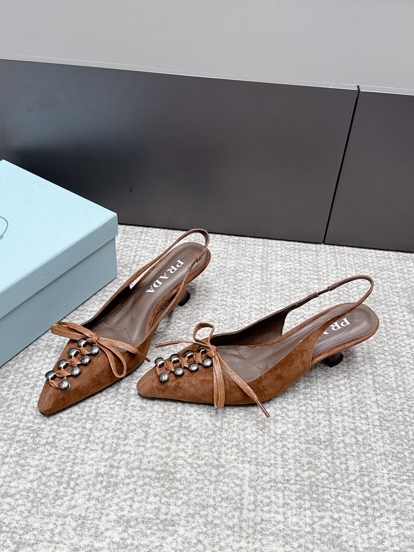 Prada 2026 Slingback 55mm Suede Lambskin 855730