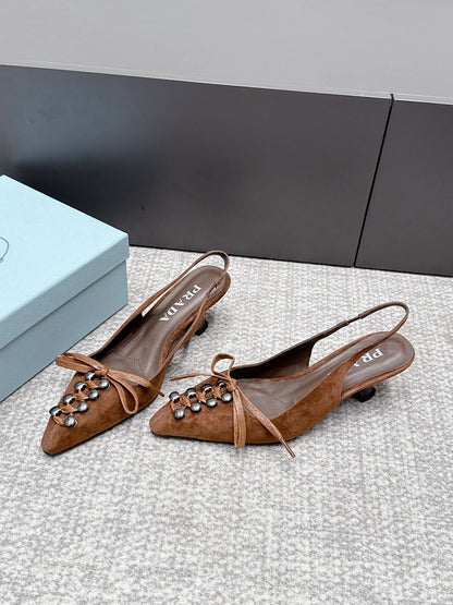 Prada 2026 Slingback 55mm Suede Lambskin 855730