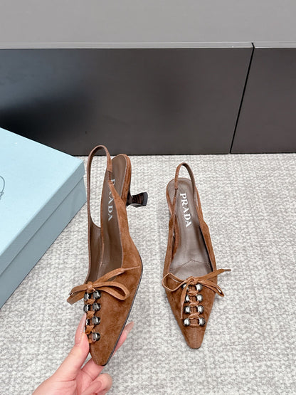 Prada 2026 Slingback 55mm Suede Lambskin 855730