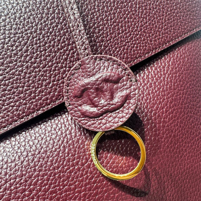 Chanel 2026 Large Shopping Bag 43cm Burgudny Grained Calfskin 363704