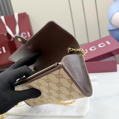 Gucci 2026 Jackie Wallet 19cm Brown Canvas Leather