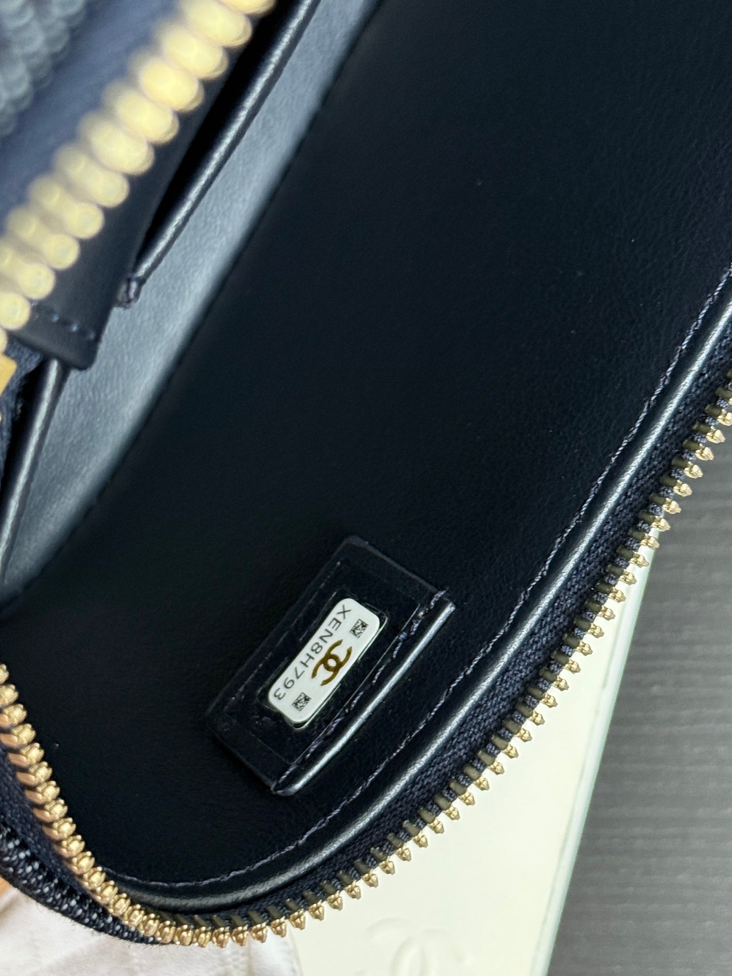 Chanel 2026 Vanity Case 19cm Blue Denim Leather