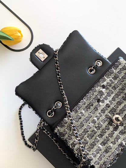 Chanel 2026 Bag 21cm Black Sequin 331214