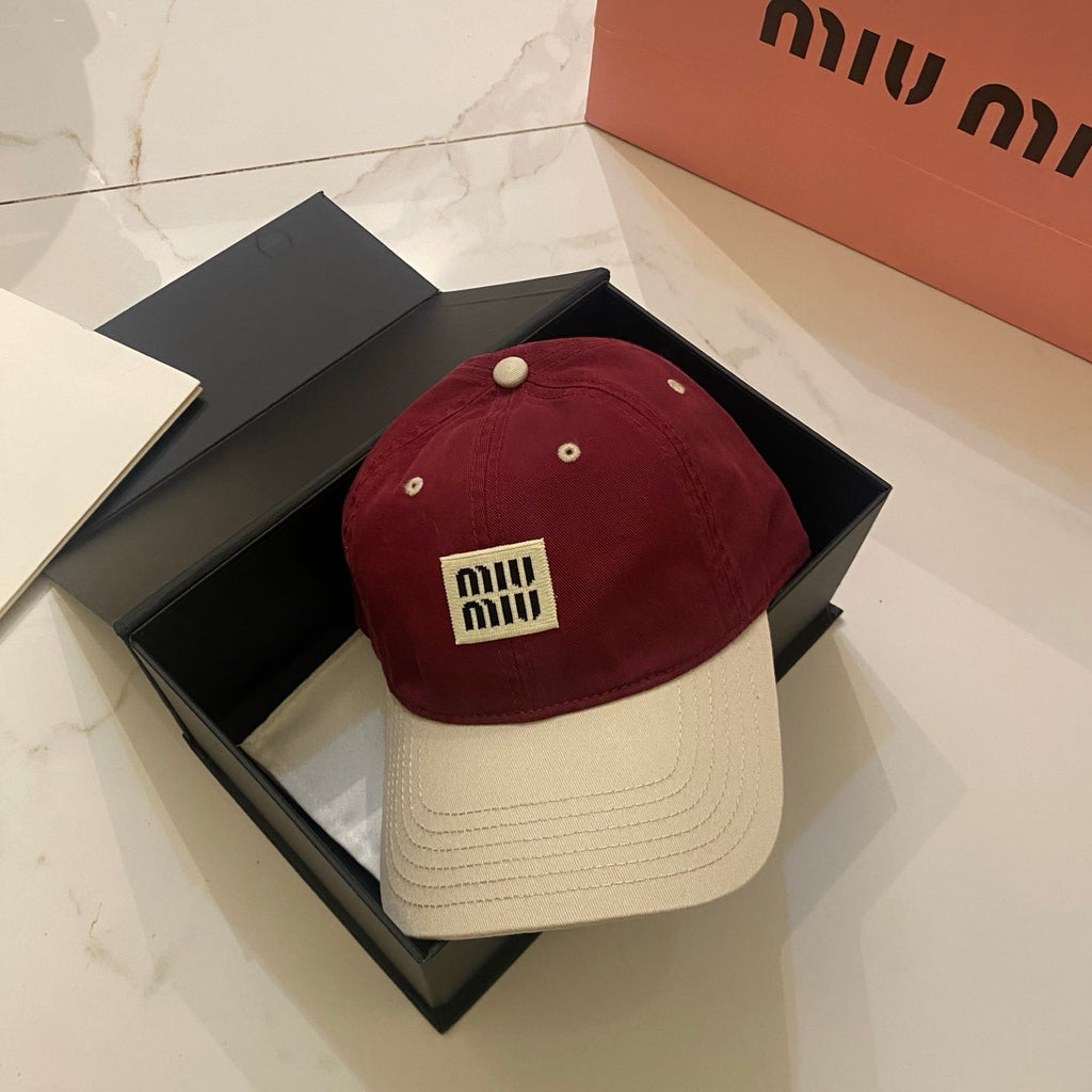 MiuMiu Color-Blocked Logo Baseball Cap