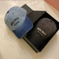 MiuMiu Baseball Cap, Distressed and Washed